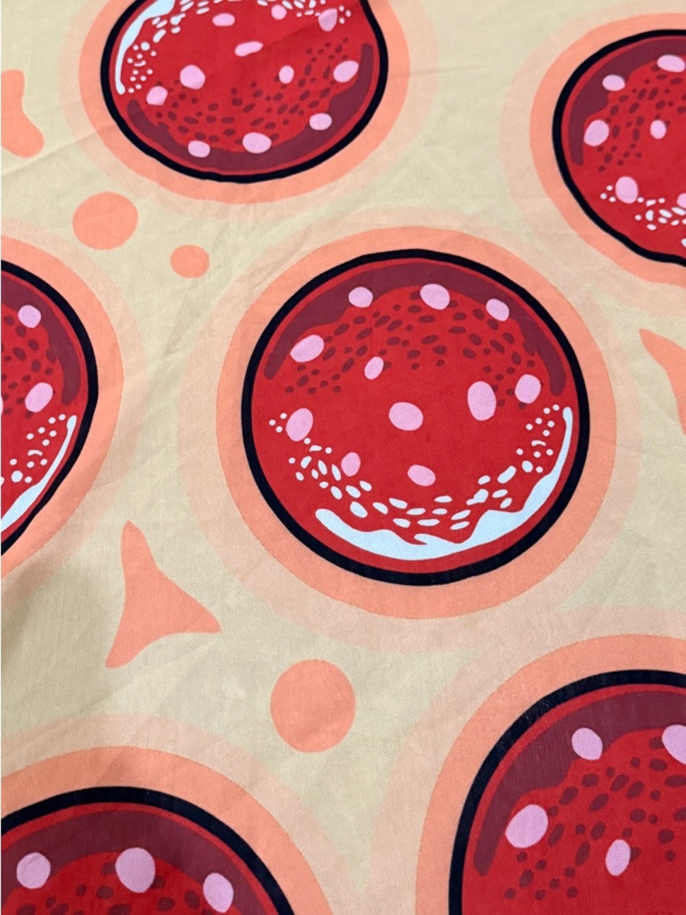Round Pepperoni Pizza Tapestry - Picture 2 of 2